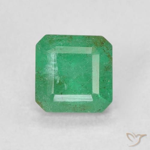 0.43ct Натуральный Светло-зеленый базилик Изумруд, Изумрудная огранка, SI
