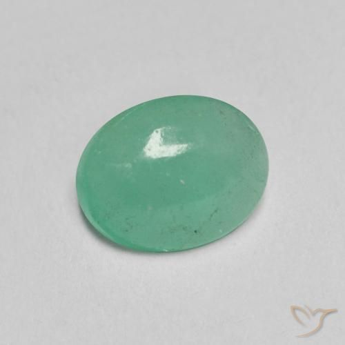 0.95ct Натуральный Ярко-зеленый Изумруд, Овал, Полупрозрачный
