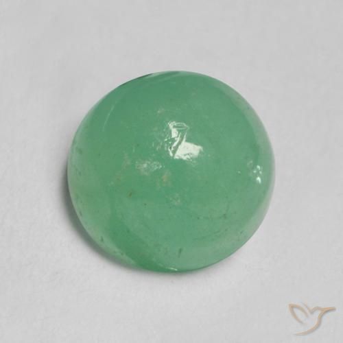 1.27ct Натуральный Светло-холодный зеленый Изумруд, Круглый, Полупрозрачный
