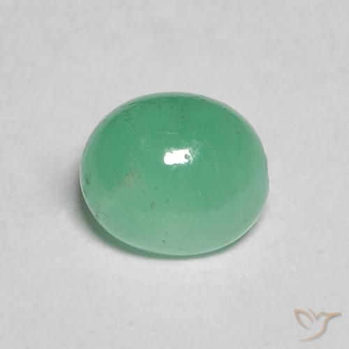 0.91ct Натуральный Насыщенный мятно-зеленый Изумруд, Овал, Полупрозрачный