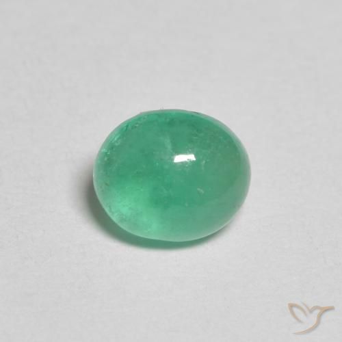 0.68ct Натуральный Светло-зеленый Изумруд, Овал, Полупрозрачный