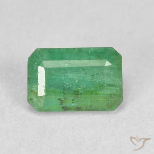 0.63ct Натуральный Желтовато-зеленый Изумруд, Изумрудная огранка, SI