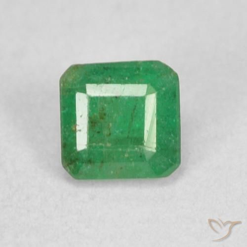 0.26ct Натуральный Теплый зеленый Изумруд, Изумрудная огранка, SI