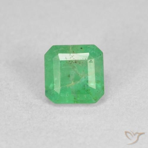 0.32ct Натуральный Бриллиантовый зеленый Изумруд, Изумрудная огранка, SI