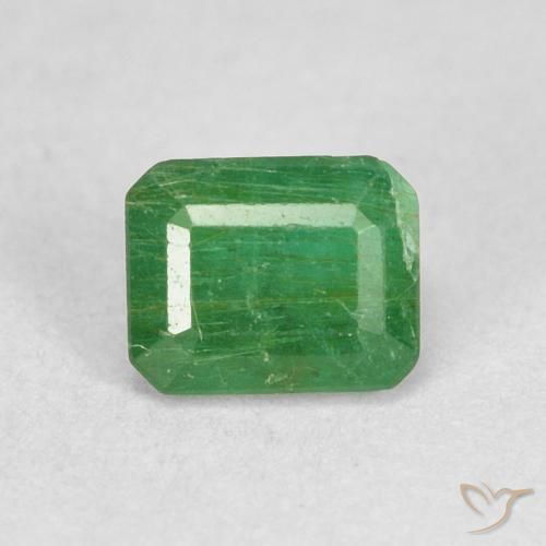 0.59ct Натуральный Средний зеленый Изумруд, Изумрудная огранка, SI
