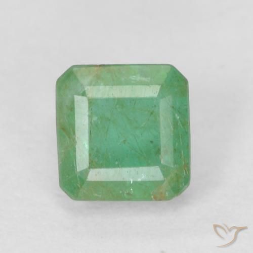 0.45ct Натуральный Средний зеленый Изумруд, Изумрудная огранка, SI