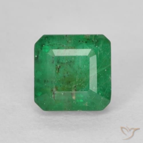 0.52ct Натуральный Средний зеленый Изумруд, Изумрудная огранка, SI