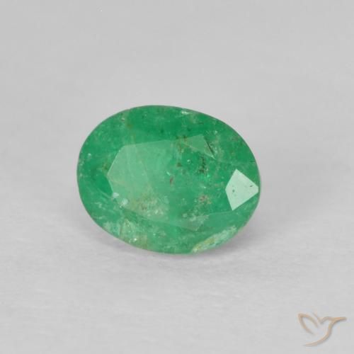 0.47ct Натуральный Ярко-зеленый Изумруд, Овал, SI