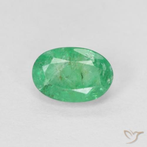0.54ct Натуральный Ярко-зеленый Изумруд, Овал, SI