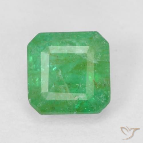 0.34ct Натуральный Средний зеленый Изумруд, Изумрудная огранка, SI