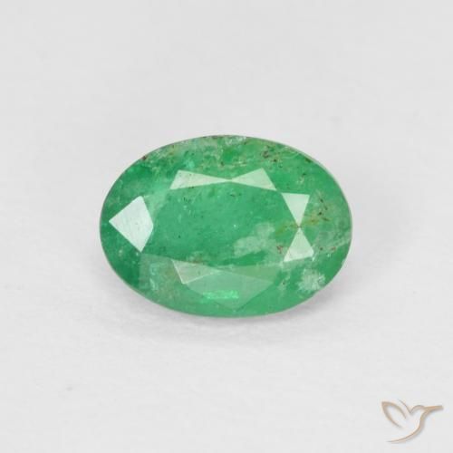 0.47ct Натуральный Бриллиантовый зеленый Изумруд, Овал, SI