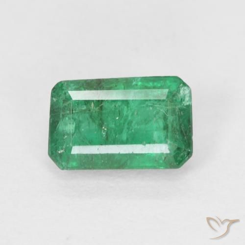 0.64ct Натуральный Теплый зеленый Изумруд, Изумрудная огранка, SI