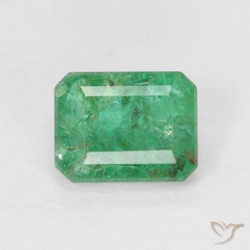 0.78ct Натуральный Ярко-зеленый Изумруд, Изумрудная огранка, SI