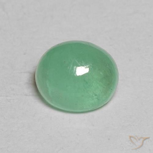 0.64ct Натуральный Мятно-зеленый Изумруд, Овал, Полупрозрачный