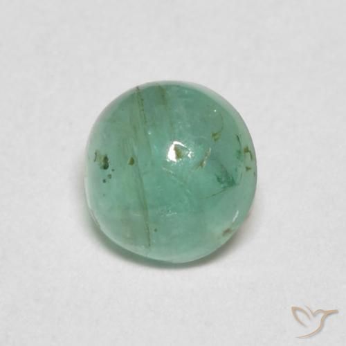 0.44ct Натуральный Светло-изумрудно-зеленый Изумруд, Круглый, Прозрачный