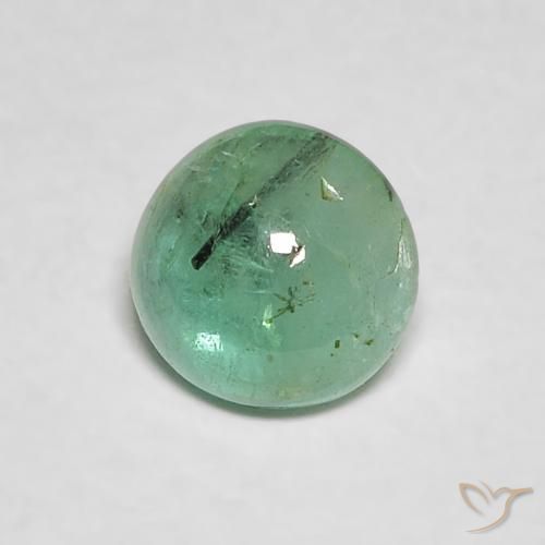 0.40ct Натуральный Светло-зеленый Изумруд, Круглый, Прозрачный