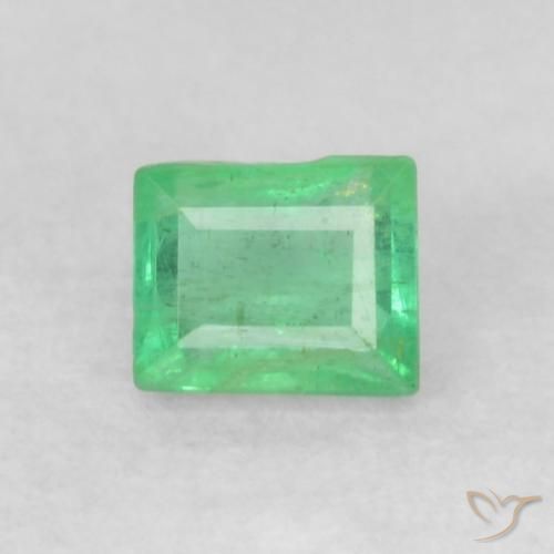 0.18ct Натуральный Светлый трилистник зеленый Изумруд, Огранка Багет, Чистота VS