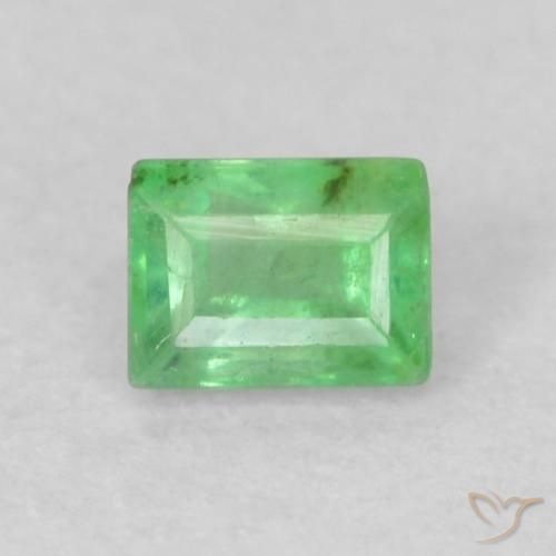 0.16ct Натуральный Светлый трилистник зеленый Изумруд, Огранка Багет, VS-SI