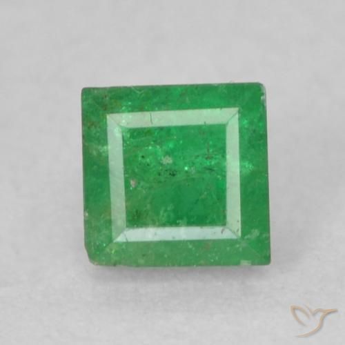 0.23ct Натуральный Средний зеленый Изумруд, Квадрат, I1