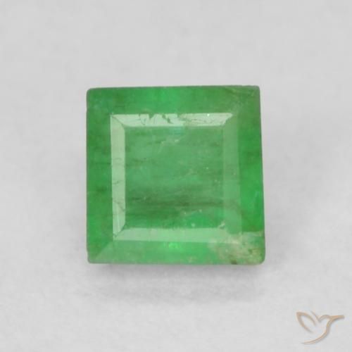 0.16ct Натуральный Трилистник зеленый Изумруд, Квадрат, I1
