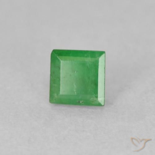 0.22 карата, натуральный Трилистник зеленый Изумруд, Квадрат, I1