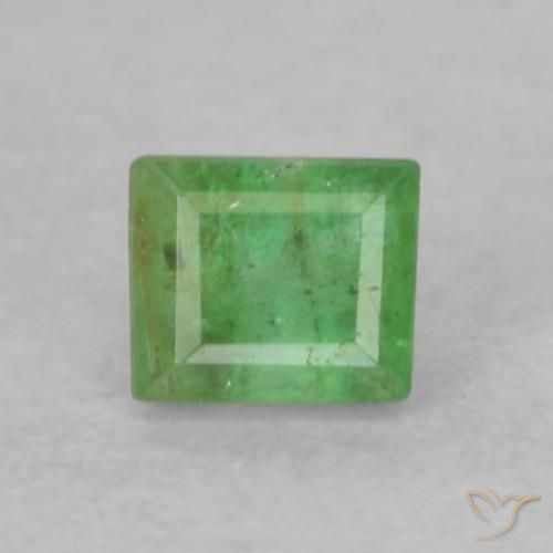 0.20ct Натуральный Средний зеленый Изумруд, Огранка Багет, SI