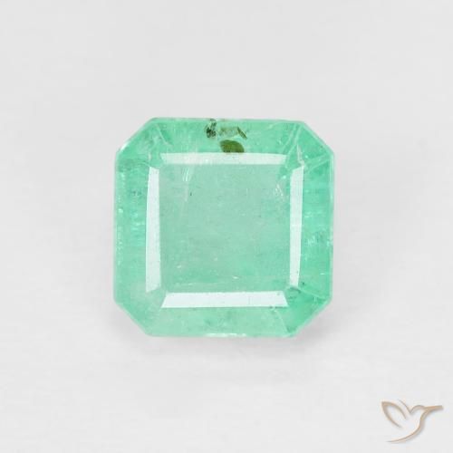 0.87ct Натуральный Мятно-зеленый Изумруд, Изумрудная огранка, SI