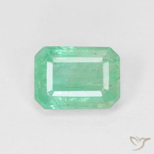1.27ct Натуральный Ярко-зеленый Изумруд, Изумрудная огранка, SI
