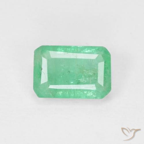 0.64ct Натуральный Ярко-зеленый Изумруд, Изумрудная огранка, SI