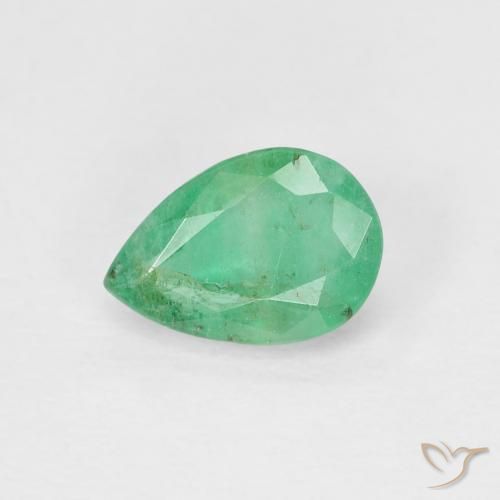 0.64ct Натуральный Прохладный зеленый Изумруд, Форма груши, VS-SI
