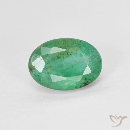 0.80ct Натуральный Средний зеленый Изумруд, Овал, VS-SI