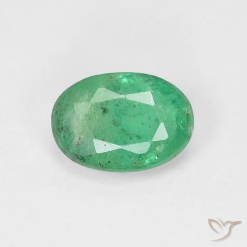 0.79ct Натуральный Ярко-зеленый Изумруд, Овал, VS-SI