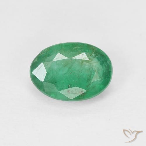 0.73ct Натуральный Теплый зеленый Изумруд, Овал, VS-SI