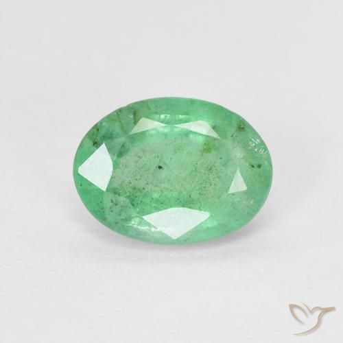 0.78ct Натуральный Светло-зеленый Изумруд, Овал, VS-SI