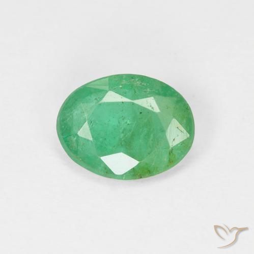 0.92ct Натуральный Сине-зеленый Изумруд, Овал, VS-SI