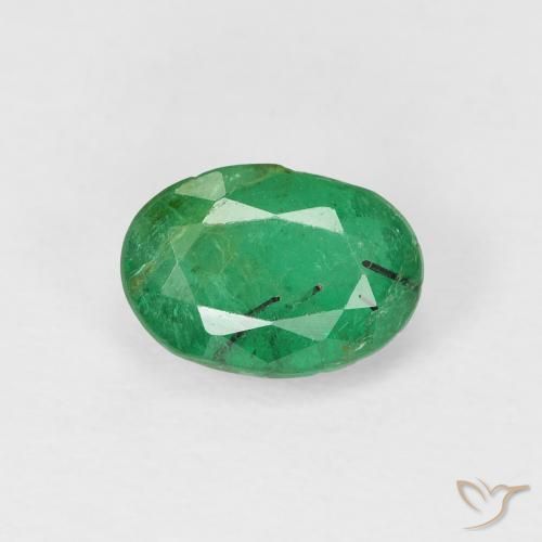 0.93ct Натуральный Теплый зеленый Изумруд, Овал, SI