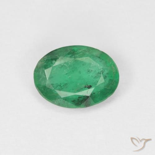 0.60ct Натуральный Теплый зеленый Изумруд, Овал, SI