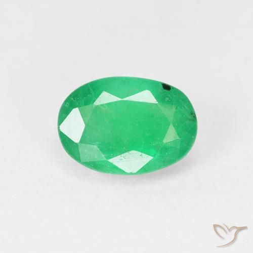 0.86ct Натуральный Желтовато-зеленый Изумруд, Овал, VS-SI