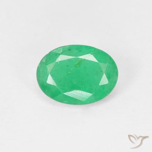 0.69ct Натуральный Средний зеленый Изумруд, Овал, VS-SI
