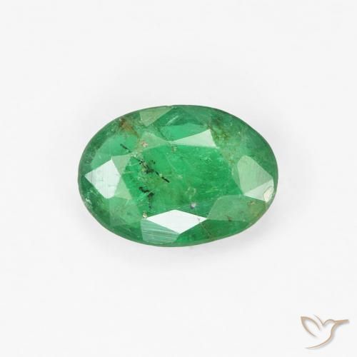 0.62ct Натуральный Желтовато-зеленый Изумруд, Овал, SI