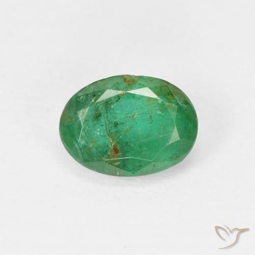 0.83ct Натуральный Средний зеленый Изумруд, Овал, SI