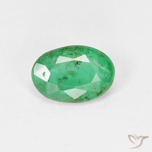 0.66ct Натуральный Ярко-зеленый Изумруд, Овал, SI