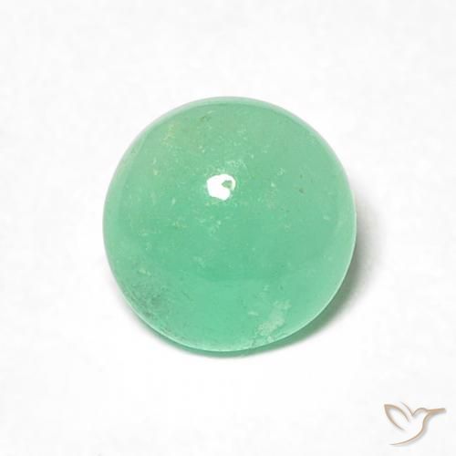 0.70ct Натуральный Светло-мятно-зеленый Изумруд, Круглый, Полупрозрачный