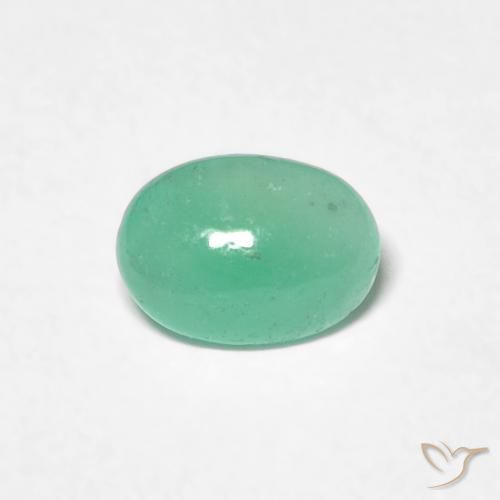 0.58ct Натуральный Светло-зеленый Изумруд, Овал, Полупрозрачный