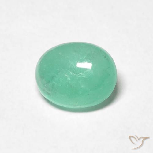 0.82ct Натуральный Светло-зеленый Изумруд, Овал, Полупрозрачный
