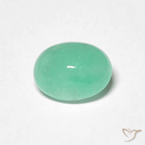 0.74ct Натуральный Ярко-зеленый Изумруд, Овал, Полупрозрачный