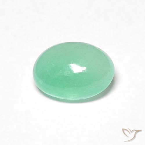 0.58ct Натуральный Средний зеленый Изумруд, Овал, Полупрозрачный