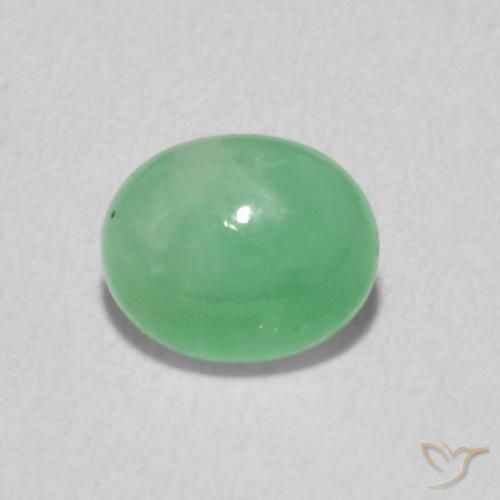 0.78ct Натуральный Ярко-зеленый Изумруд, Овал, Полупрозрачный