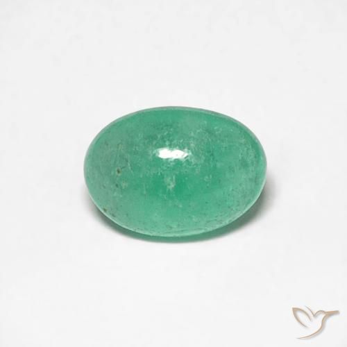 0.46ct Натуральный Ярко-зеленый Изумруд, Овал, Полупрозрачный
