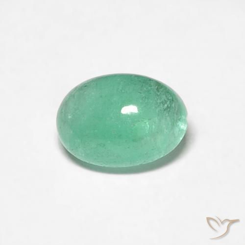 0.53ct Натуральный Ярко-зеленый Изумруд, Овал, Полупрозрачный